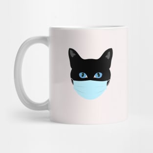 Black Cat Santa Mask 2020 Mug